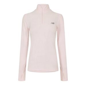 New Balance Womens/Ladies Space Dye Quarter Zip Running Track Top / Pink Salt
